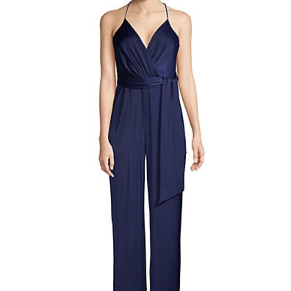Jay Godfrey Navy Satin Party / Cocktail Jumpsuit - Like New Size 4